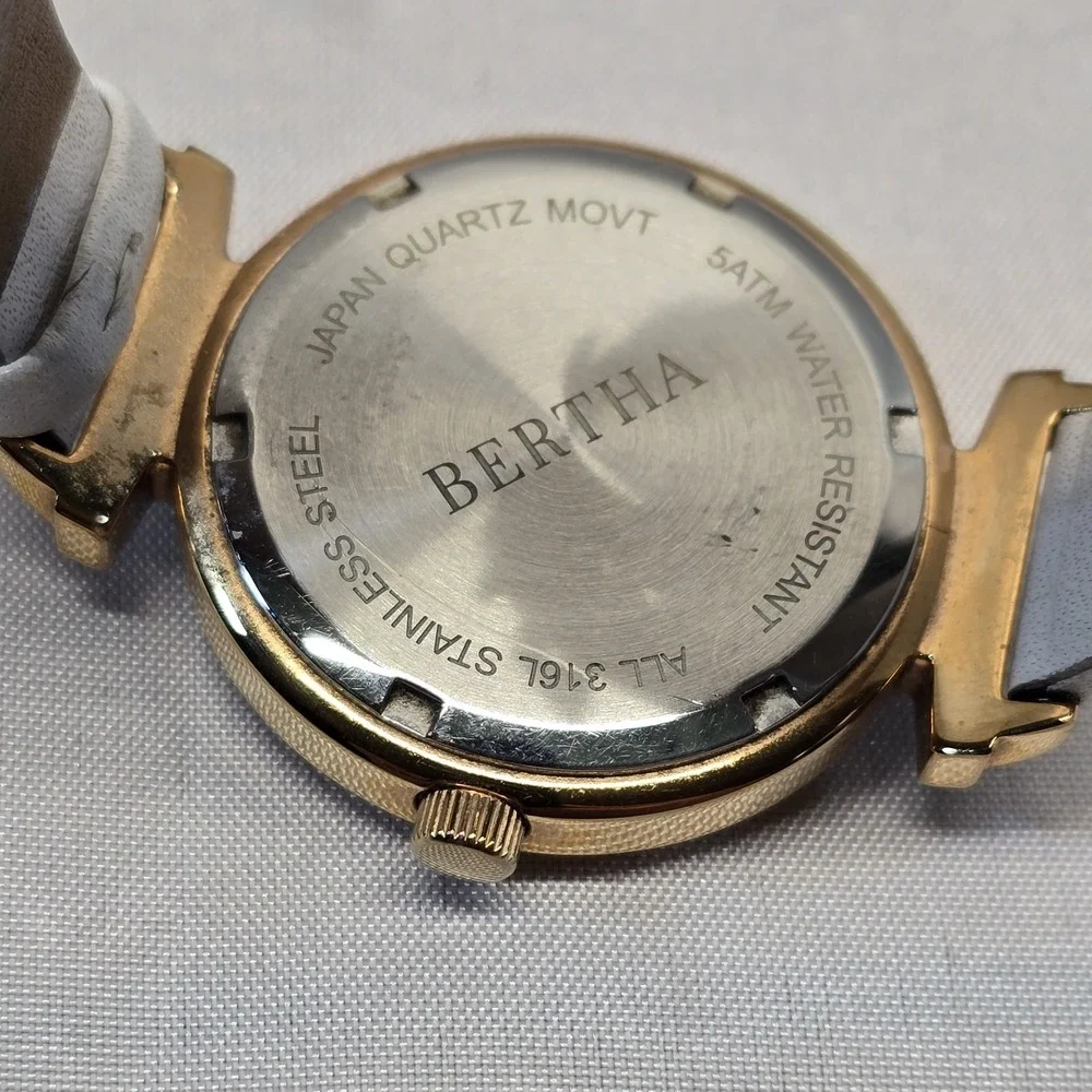 Bertha Jasmine White Leather‎ Rose Gold Women's Watch BR9605